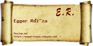 Egger Róza névjegykártya